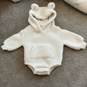 Baby Girl 0-3 Month Sherpa Sweater Onesie